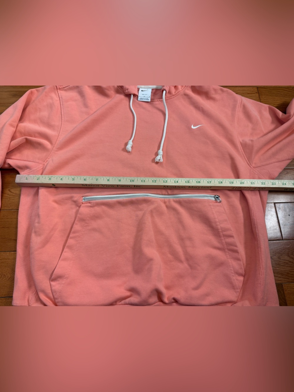 Nike Dri-Fit Peach/Salmon Double Pocket Hoodie - Picture 5 of 7